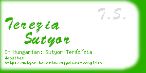 terezia sutyor business card